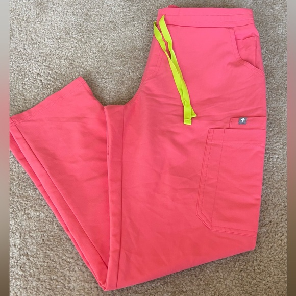 Figs Pants - FIGS Hot Coral Yola scrub pants.